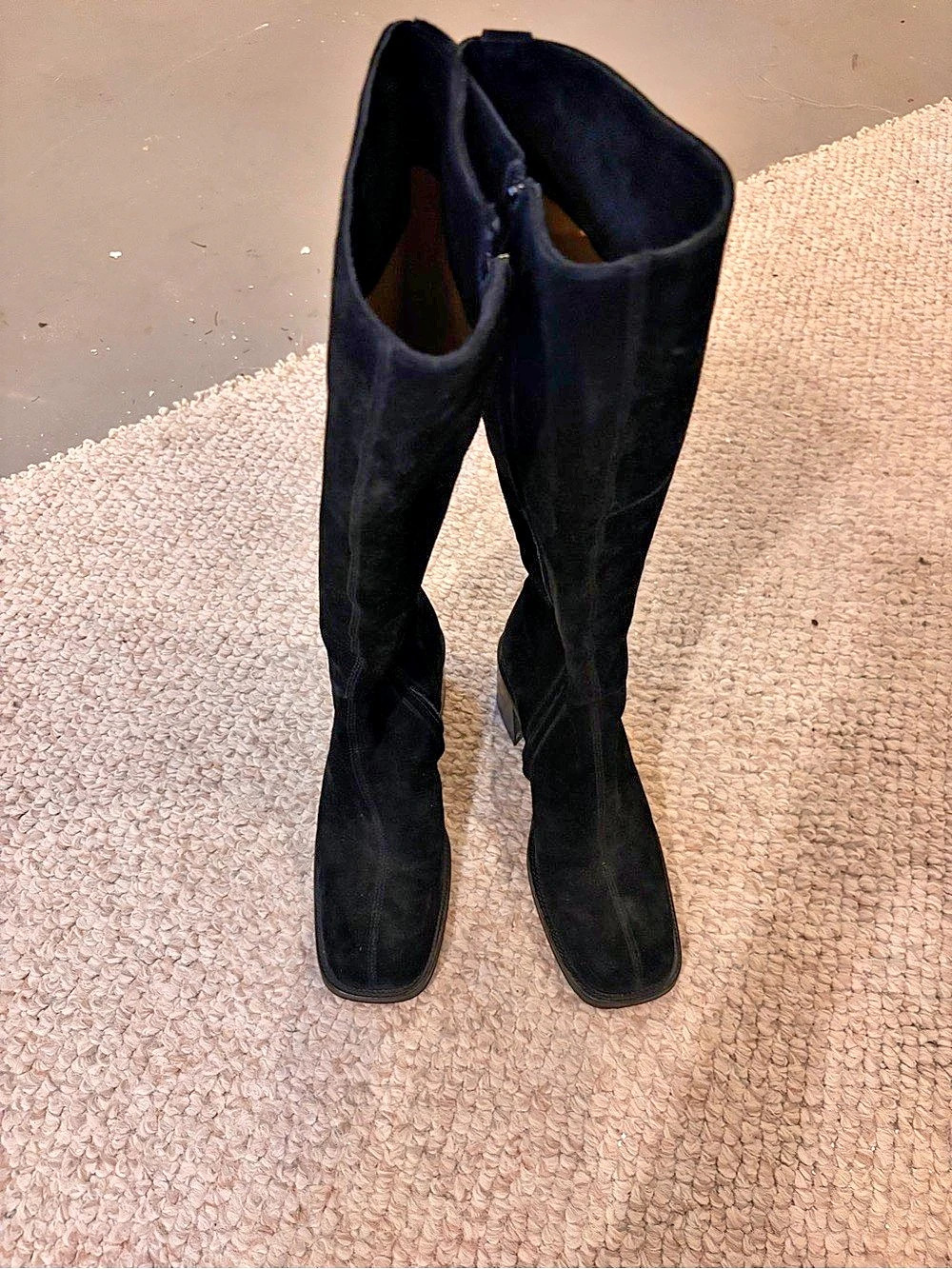 Freelance Black Suede Knee High Boots in size 35